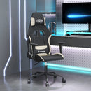 gamingstol med massagefunktion stof sort og cremefarvet