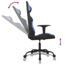 gamingstol med massagefunktion stof sort og blå