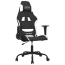 gamingstol med massagefunktion stof sort og hvid