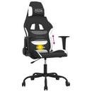 gamingstol med massagefunktion stof sort og hvid