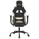 gamingstol med massagefunktion + fodstøtte stof sort og creme