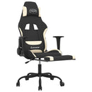 gamingstol med massagefunktion + fodstøtte stof sort og creme