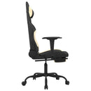 gamingstol med massagefunktion + fodstøtte stof sort og creme