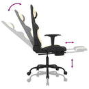 gamingstol med massagefunktion + fodstøtte stof sort og creme