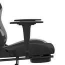 gamingstol med massagefunktion + fodstøtte stof sort og lysegrå