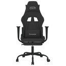 gamingstol med massagefunktion + fodstøtte stof sort