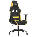 gamingstol med massagefunktion + fodstøtte stof sort og gul