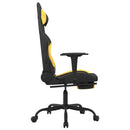 gamingstol med massagefunktion + fodstøtte stof sort og gul