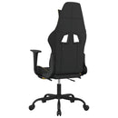 gamingstol med massagefunktion + fodstøtte stof sort og gul