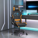 gamingstol med massagefunktion + fodstøtte stof sort og orange