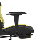 gamingstol med massagefunktion + fodstøtte stof sort lysegrøn