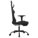 gamingstol med massagefunktion + fodstøtte stof sort og hvid