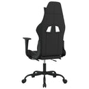 gamingstol med massagefunktion + fodstøtte stof sort og hvid