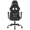 gamingstol med massagefunktion + fodstøtte stof sort camouflage