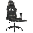 gamingstol med massagefunktion + fodstøtte stof sort camouflage