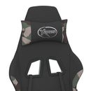 gamingstol med massagefunktion + fodstøtte stof sort camouflage