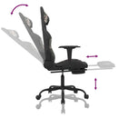 gamingstol med massagefunktion + fodstøtte stof sort camouflage