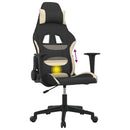gamingstol med massagefunktion stof sort og cremefarvet