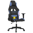 gamingstol med massagefunktion stof sort og blå