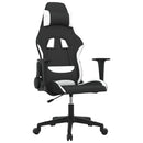 gamingstol med massagefunktion stof sort og hvid