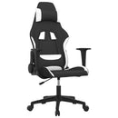 gamingstol med massagefunktion stof sort og hvid