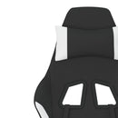 gamingstol med massagefunktion stof sort og hvid