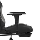 gamingstol med massagefunktion + fodstøtte stof sort og lysegrå