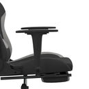 gamingstol med massagefunktion + fodstøtte stof sort og lysegrå
