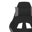 gamingstol med massagefunktion + fodstøtte stof sort og lysegrå