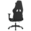 gamingstol med massagefunktion + fodstøtte stof sort og gråbrun