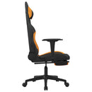 gamingstol med massagefunktion + fodstøtte stof sort og orange