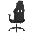 gamingstol med massagefunktion + fodstøtte stof sort og orange