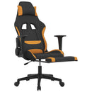 gamingstol med massagefunktion + fodstøtte stof sort og orange