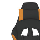 gamingstol med massagefunktion + fodstøtte stof sort og orange