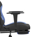 gamingstol med massagefunktion + fodstøtte stof sort og blå