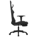 gamingstol med massagefunktion + fodstøtte stof sort og hvid
