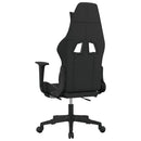 gamingstol med massagefunktion + fodstøtte stof sort og hvid