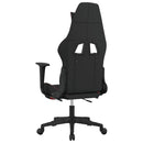 gamingstol med massagefunktion + fodstøtte stof sort og rød