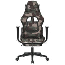gamingstol med massagefunktion + fodstøtte stof sort camouflage
