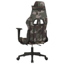 gamingstol med massagefunktion + fodstøtte stof sort camouflage