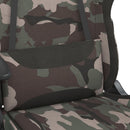 gamingstol med massagefunktion + fodstøtte stof sort camouflage