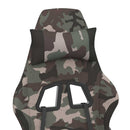 gamingstol med massagefunktion + fodstøtte stof sort camouflage