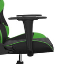gamingstol m. massagefunktion kunstlæder sort og grøn