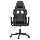 gamingstol m. massagefunktion kunstlæder sort og grå