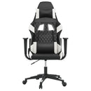 gamingstol med massagefunktion kunstlæder sort og hvid