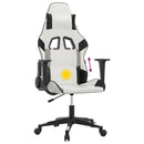 gamingstol m. massagefunktion kunstlæder hvid og sort