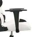 gamingstol m. massagefunktion kunstlæder hvid og sort