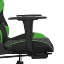 gamingstol m. massagefunktion og fodstøtte kunstlæder sort grøn