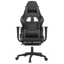 gamingstol m. massagefunktion og fodstøtte kunstlæder sort grå