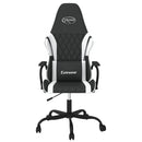 gamingstol med massagefunktion kunstlæder sort og hvid